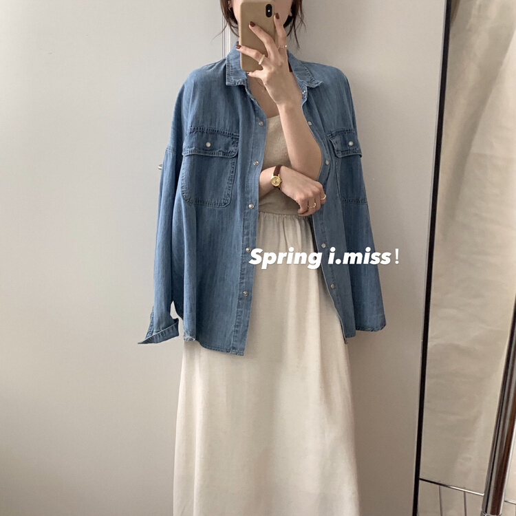 New year in early spring! [Imiss] versatile POCKET DENIM SHIRT cx7925# LSW