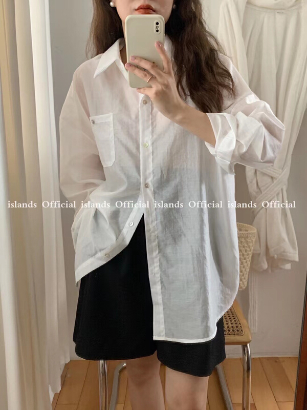 New in early summer! [islands. Island] Korean button up long sleeve shirt dy6030# L
