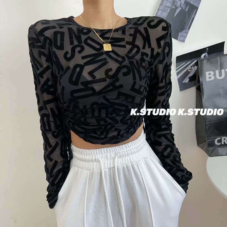 New year in early spring! [Kim studio] fashion personalized letter long sleeve T-shirt ys1-3128# PCZ