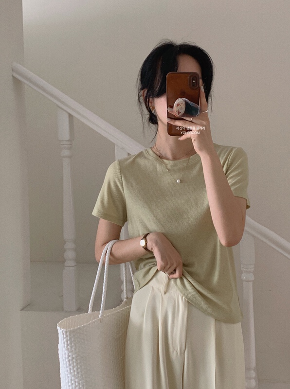 New in early summer! [your room] clean round neck simple short sleeve T-shirt ys2-002# cqw