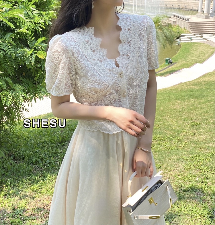 New in early summer! [Shesu sleepover] Western style designer versatile shirt 2219# zxx