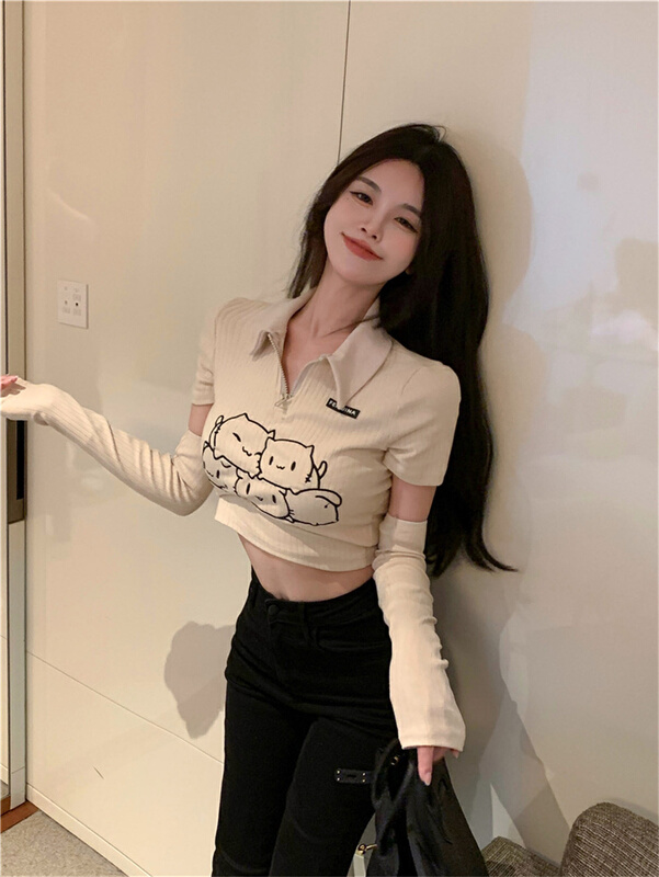 Early spring! [DS +] Spice Girl slim fit and versatile blouse 3010# JJ