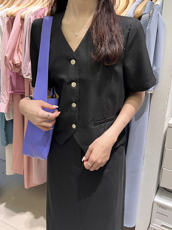 [we are] Korean V-neck breasted jacket 10100# ZSY