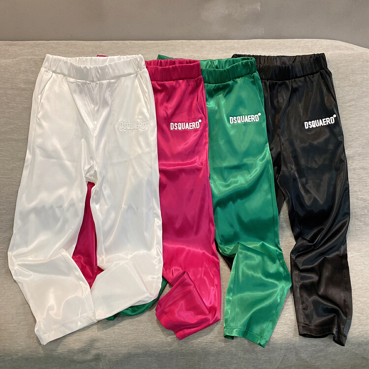 [Qijia +] acetate silk letter casual pants 7702# JJ