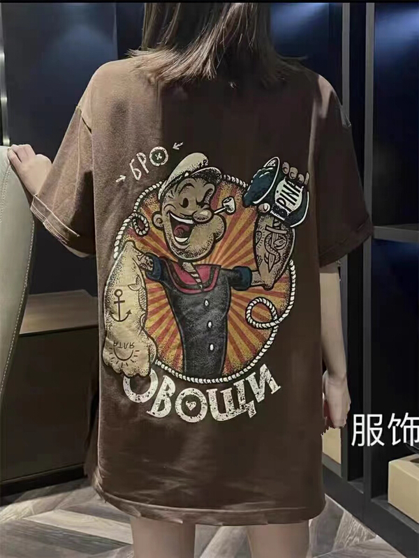 [TA +] letter print loose short sleeve T-shirt 8141# XYY