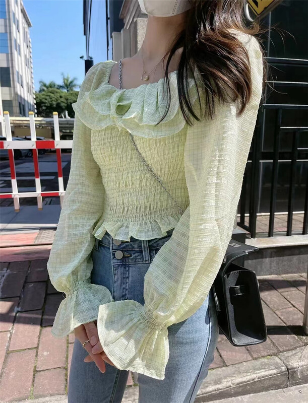 goods in stock! New year in early spring! [19. Nineteen] Korean comfortable and versatile blouse 2156# ll