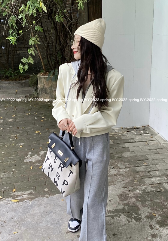 Original price 174.99! Early spring Shangxin [Ivy] hooded casual suit fake two short coats 88068# XJ