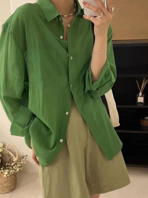 [misu +] loose, simple and versatile shirt (excluding matching) 5621# ZZL