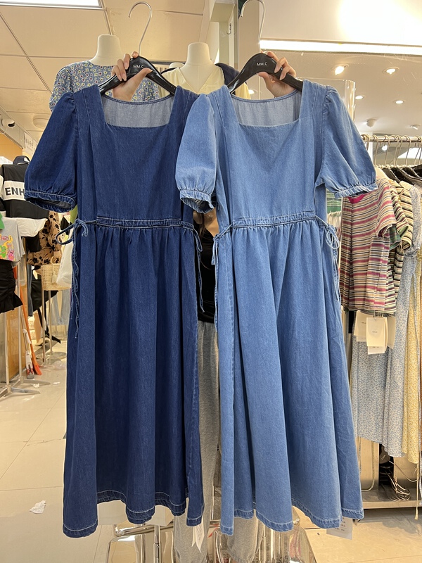 New in early summer! [mm. C] square neck simple and comfortable dress 25932# lwy