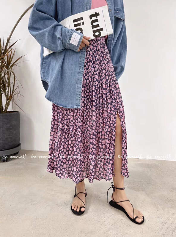 Original price 73.72! [be your self] Korean versatile floral skirt q66132# LSL