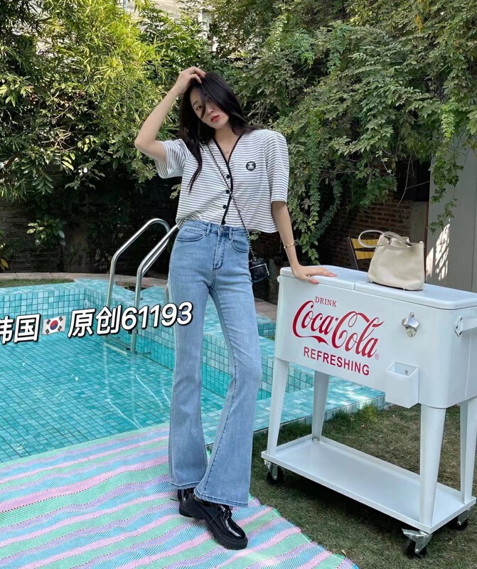New year in early spring! [thgz fairy tale princess] Korean version of versatile slim fit micro horn jeans 61193# JJ