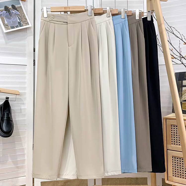 New year in early spring! [Gangan] loose and thin, vertical wide leg casual pants (excluding matching) 6305# ll