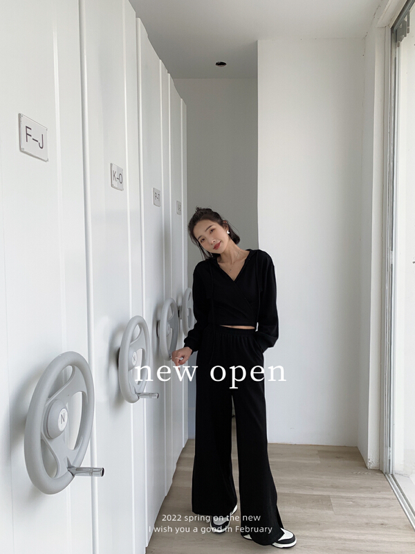 New year in early spring! [new open] Korean wide leg straight loose sports casual pants fy22523# zxl