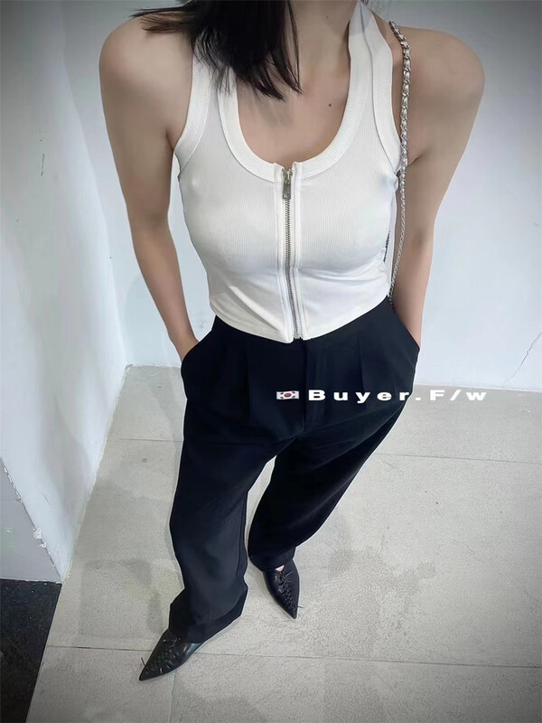 goods in stock! New in early summer! [buyer] Korean version solid color sleeveless vest / sling z0355# WTT
