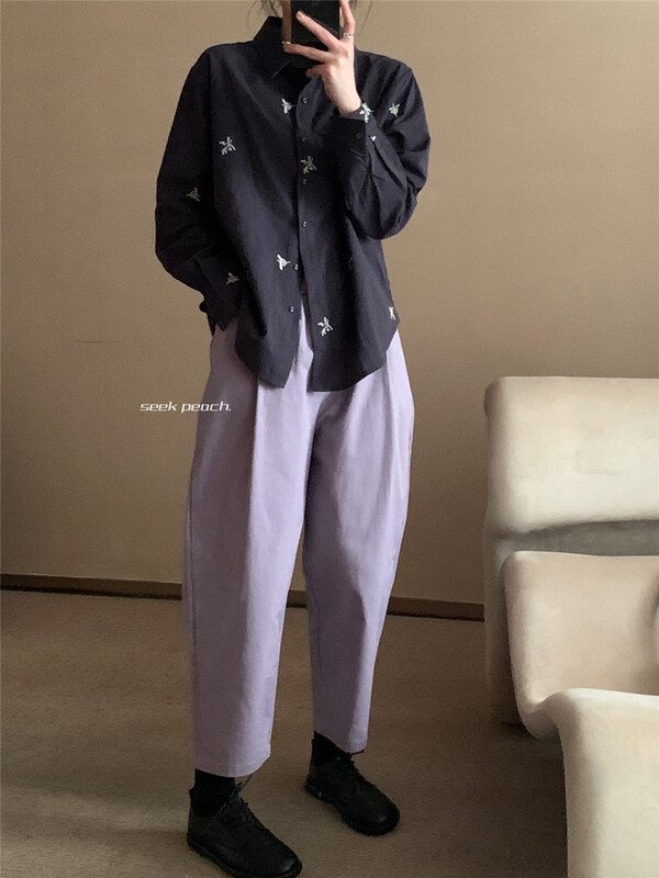 Original price: 58.65! New year in early spring! [seek peach] slim and comfortable Korean shirt x629# ll