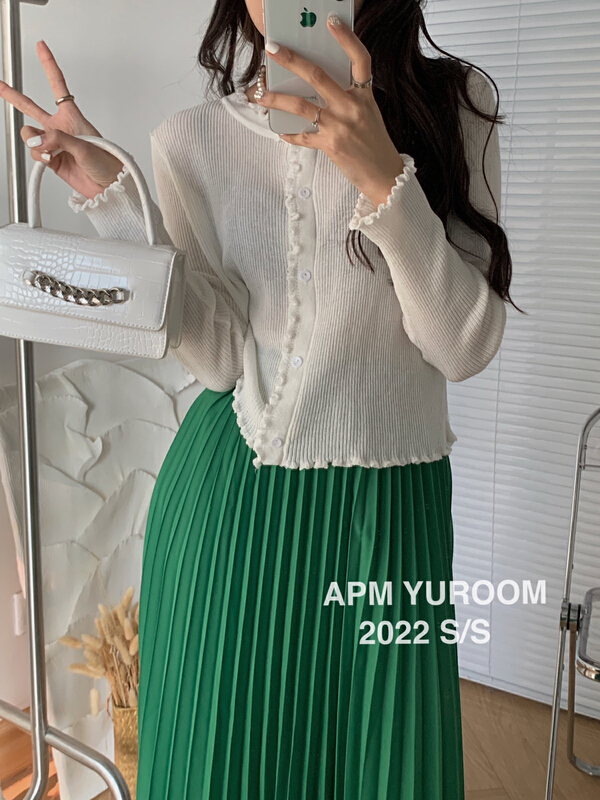 早春上新!【APM YUROOM 】韓版百搭卷邊領針織衫  22122#  LSL