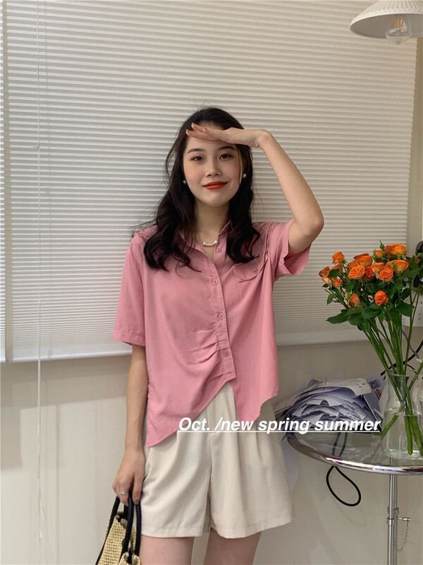 [OCT] Korean small fresh short sleeve shirt ys1-1602# hjy