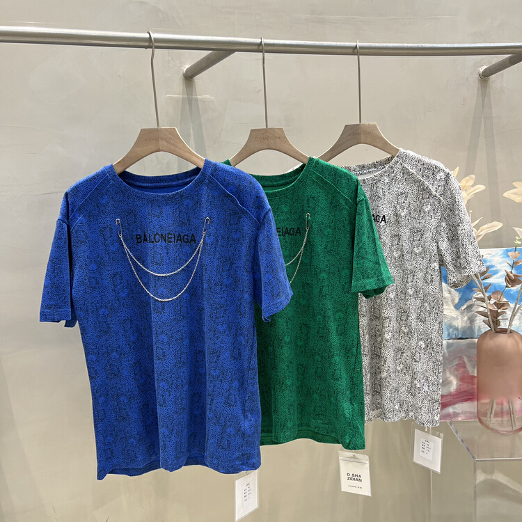 New year in early spring! [o.shazidian] chain design versatile short sleeve T-shirt (with detachable chain) 88011# CSX