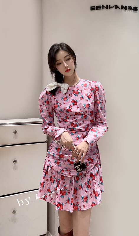 Stock! New year in early spring! [benyan] floral sweet versatile dress 9882\zxx