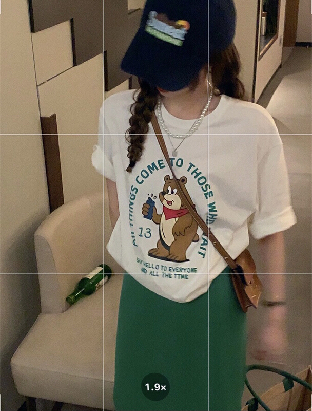 goods in stock! New in early summer! [timely rain] Korean style ins design sense age reducing cartoon loose print short sleeve T-shirt 55530# WPL
