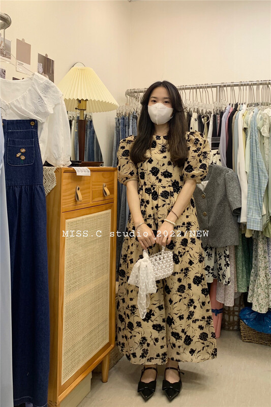 【MISS.C STUDIO】韓系泡泡袖花朵連衣裙  316#  ZXX