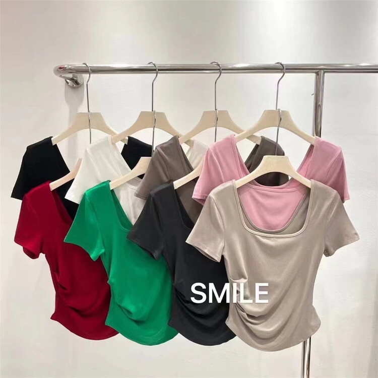 [naisha beard] slim temperament square neck versatile blouse ys1-0001# CLS