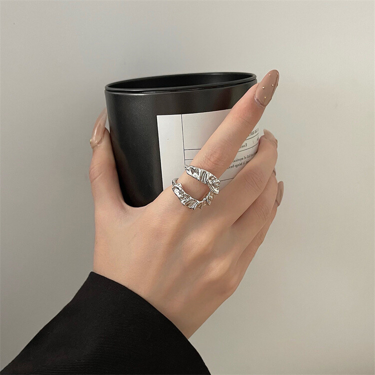 [inside] ins niche design irregular fold branch adjustable ring (alloy) s-2# zxl