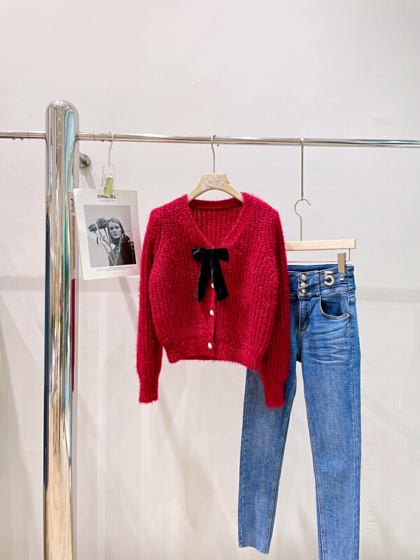 New year in early spring! [sun] Mohair loose retro foreign style warm sweater (with bow) my9161# YYW