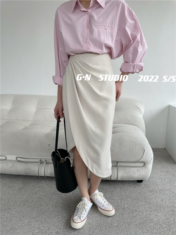 New year in early spring! [g · n] temperament craft medium length skirt 18039# hjy