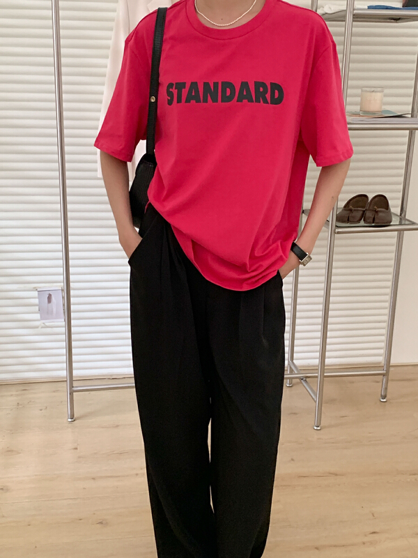 goods in stock! [Tn] Vintage simple and versatile short sleeve T-shirt 3171# cqw