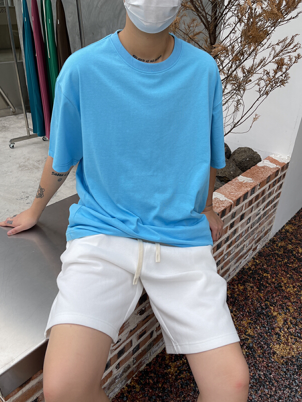 [z.w] simple candy color versatile short sleeve T-shirt 7777# ZZL