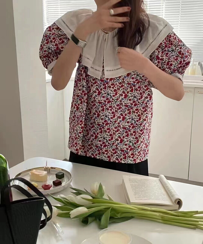 [RS] printed lady Korean small shirt rs1856# XYY