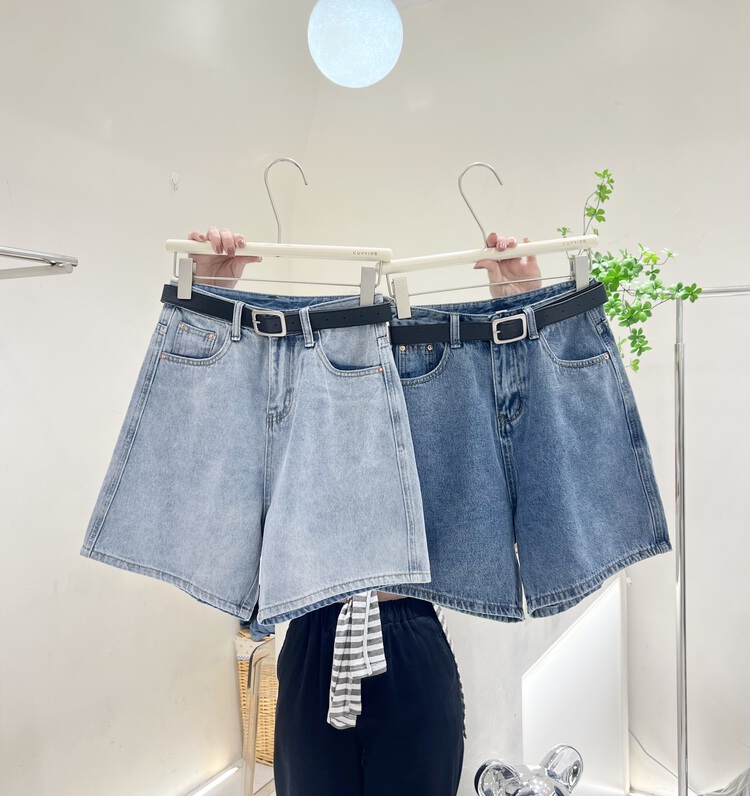 New in early summer! [cuvvi] Korean style small and versatile denim shorts (with belt) 1891-1# LSL