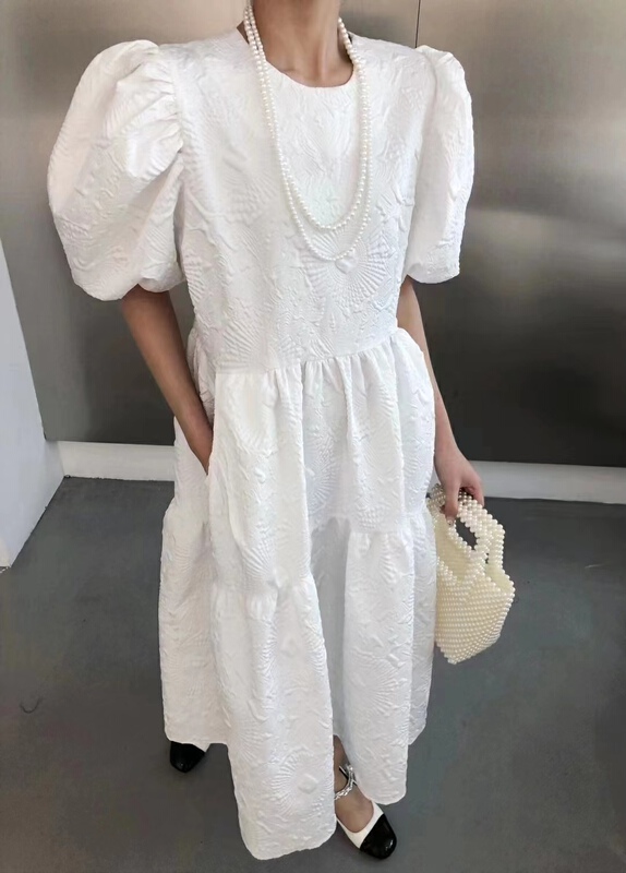 [Xixi +] short sleeve round neck Pleated Dress b9017# WTT