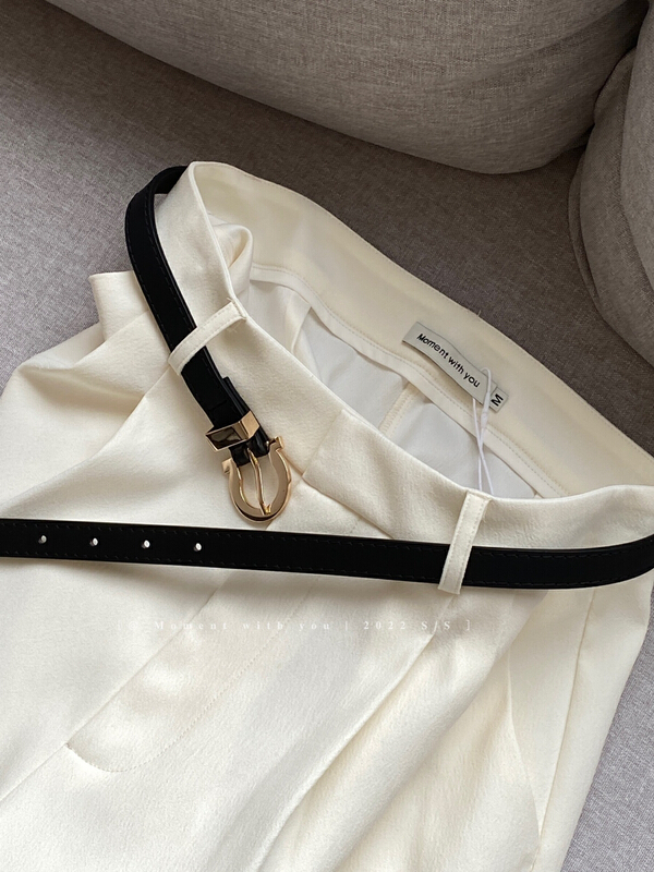 [moment with you] simple and versatile solid color belt / waist seal (with belt) d9122# LSW