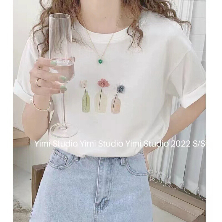 [HH & miss Lai] Korean print short sleeve T-shirt 3388# L