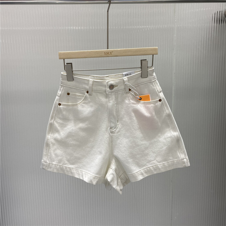 [SMX] Korean high waist versatile denim shorts 66796-2# XJ