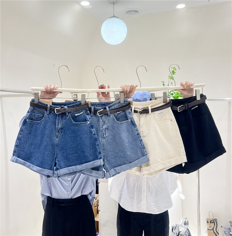 New in early summer! [cuvvi] Korean style simple and slim fashion denim shorts (without belt) ys1-1516# LSL