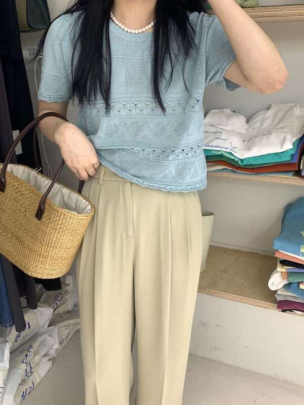 New in early summer! [C oni] hollow out versatile simple sweater ys1-c363-l0500# HLL