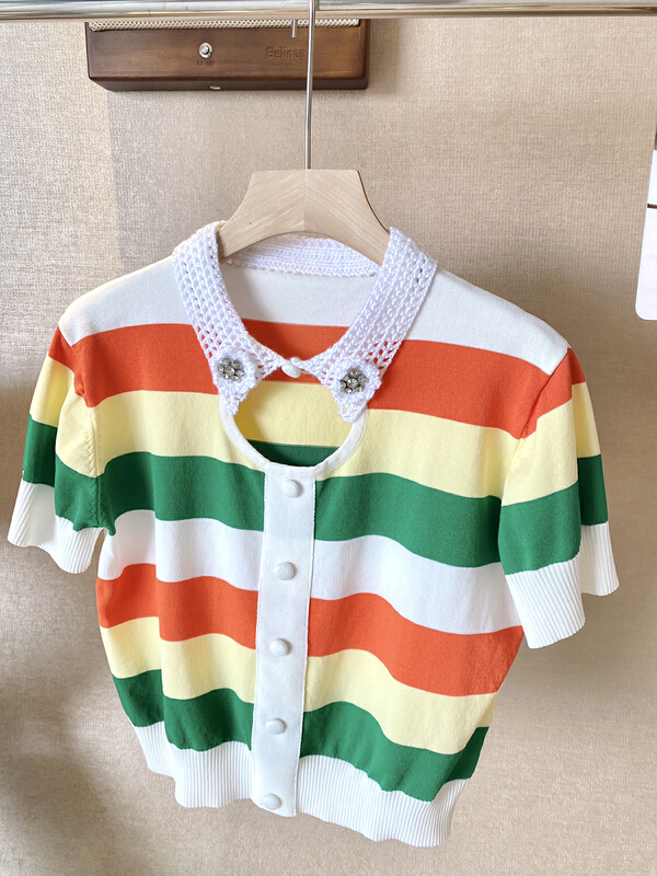 New in early summer! [iris] striped age reducing versatile T-shirt 2-7# JJ