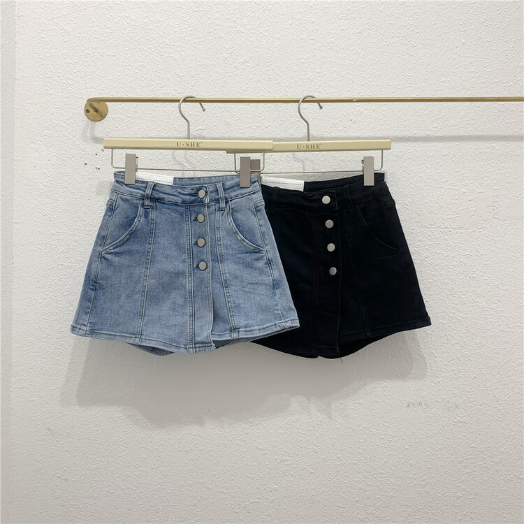 [u.she] Korean versatile denim skirt 19770# cqw