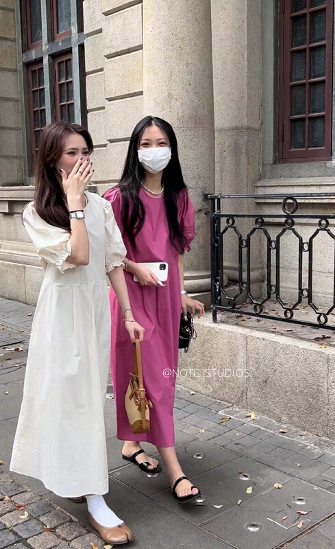 New in early summer! [note] Korean chic solid color simple and versatile loose dress 22231# HBx