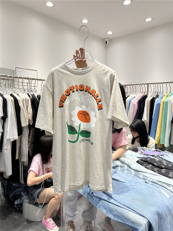 [natu] Korean print short sleeve T-shirt 22966# hyy