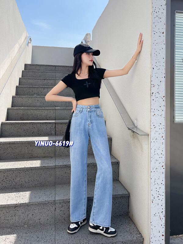 [Yinuo Yinuo jeans] Korean versatile wide leg jeans yn6619# ZSY