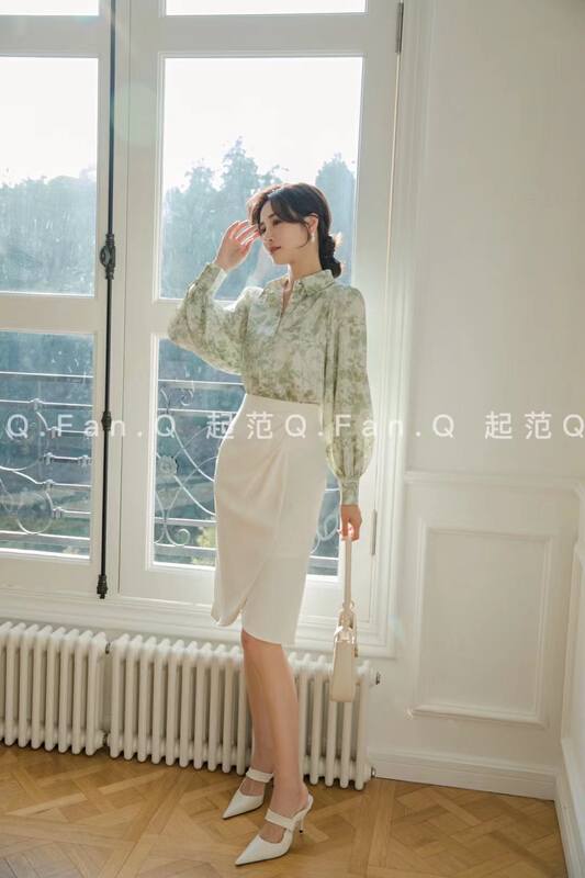 早春上新!【起范】斜紋緞面定製印花工藝襯衫  7951#  JJ