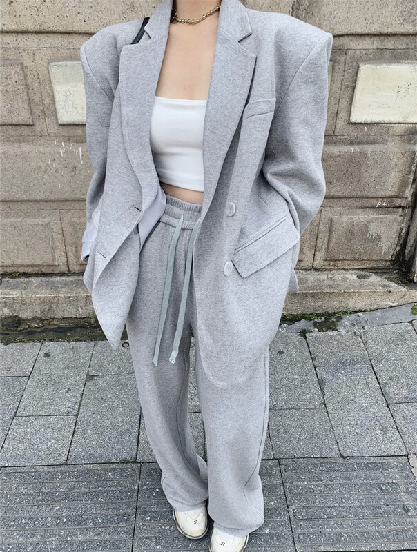 New year in early spring! [toko. Z] sweater suit coat + high waist straight pants suit 2232# cqw