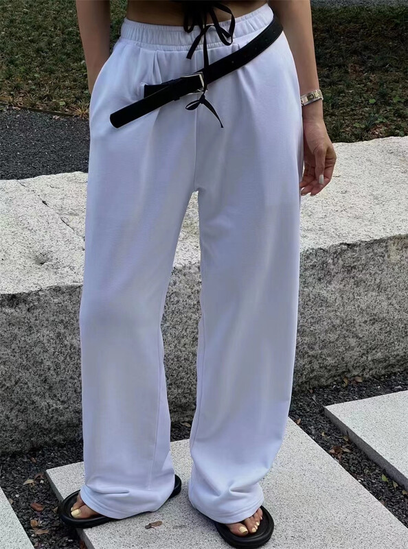 [Yan Zhen] Korean pure color versatile casual pants (with belt) 5347# PCZ