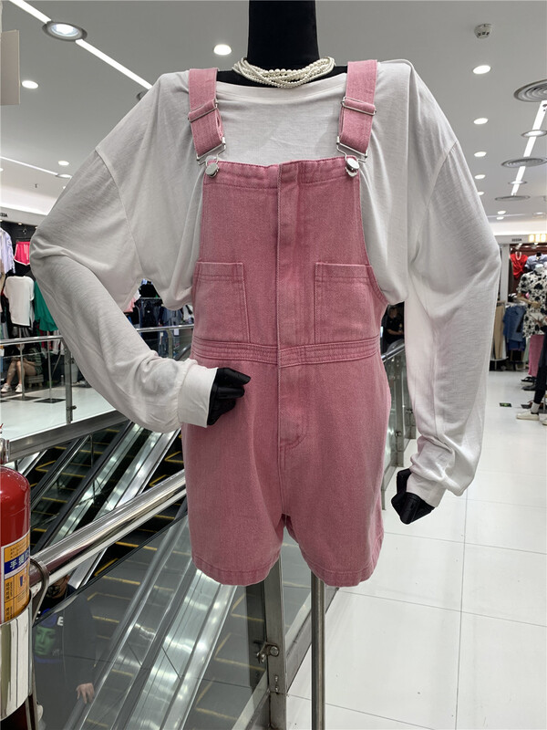 [small dish seedlings] comfortable round neck long sleeved T-shirt + age reducing versatile suspender Pants Set (only T-shirts + pants) 8516# lwy