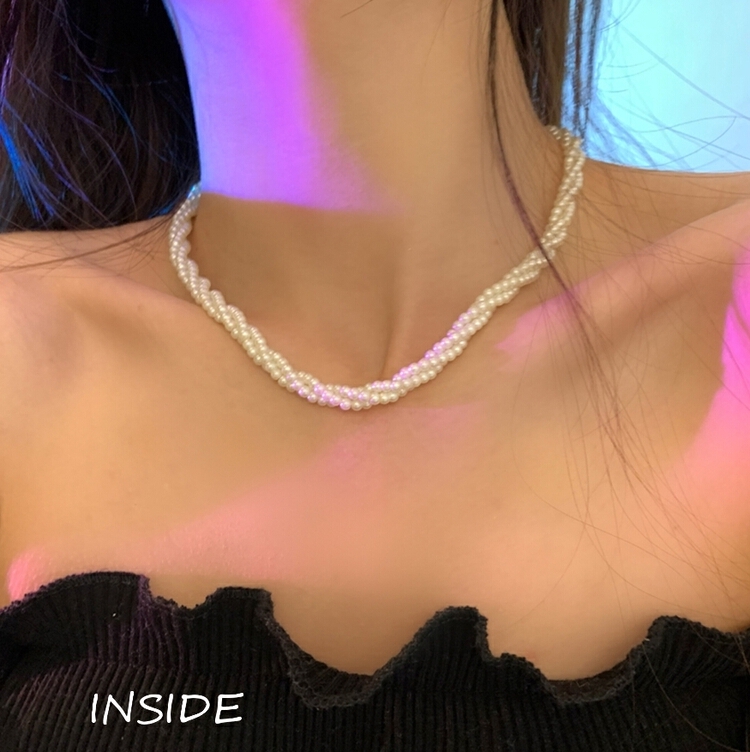 [inside] French retro minority temperament versatile short necklace x1886# zxl