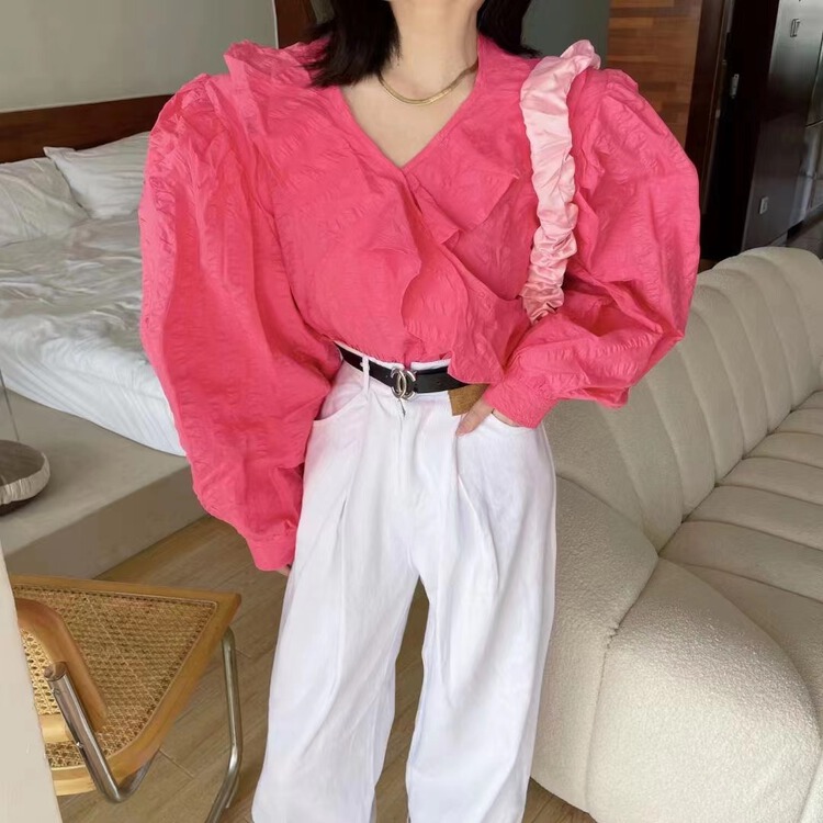 goods in stock! New year in early spring! [sevenforershop] simple V-neck pullover shirt (excluding matching) 87963# ozq